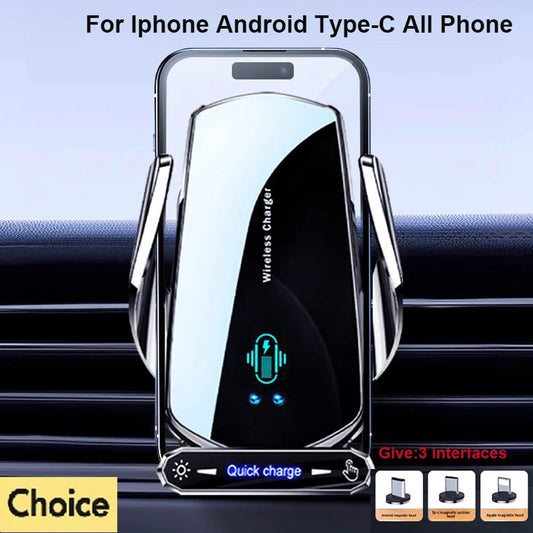 (Copy) Wireless Charger For Car Mobile Cell Phone Holder Support For Mobile Car Mount Automotive Electric Induction Auto Clamping
