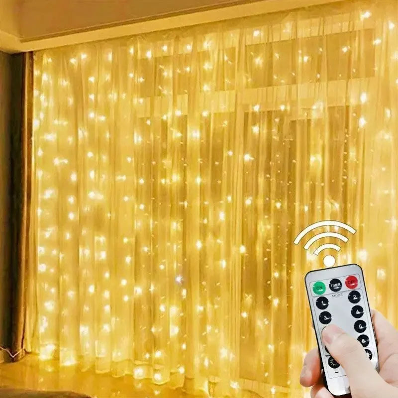 USB Curtain String Lights 8 Modes Fairy Light Christmas Halloween Garland Holiday Led Light Wedding Party Home Bedroom Decor