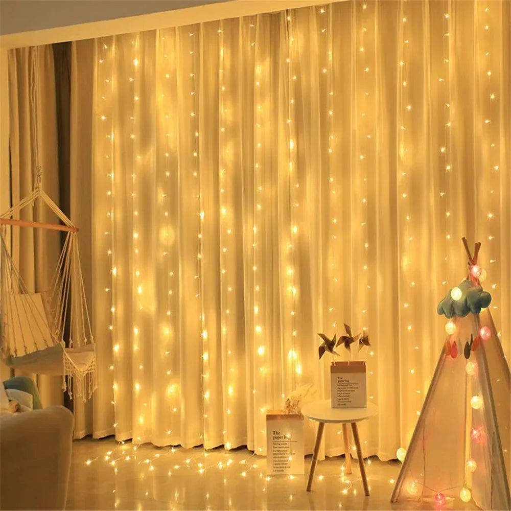 USB Curtain String Lights 8 Modes Fairy Light Christmas Halloween Garland Holiday Led Light Wedding Party Home Bedroom Decor