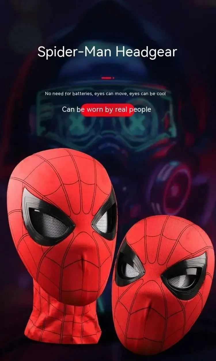 Spider-Man Cosplay Mask – Automatic Blinking Eyes, Halloween Costume Helmet